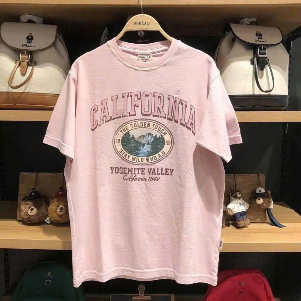 [auth 100%] Whoau California Dyed Graphic T-shirt