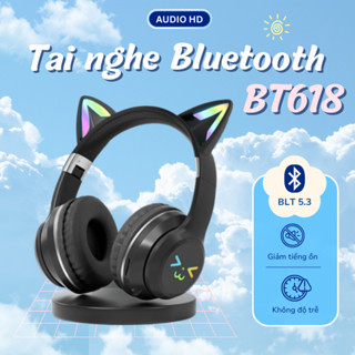  Tai Nghe Chụp Tai Bluetooth Không Dây Tai Mèo Không Dây Tích Hợp Mic HeadPhone Bluetooth WireLess 