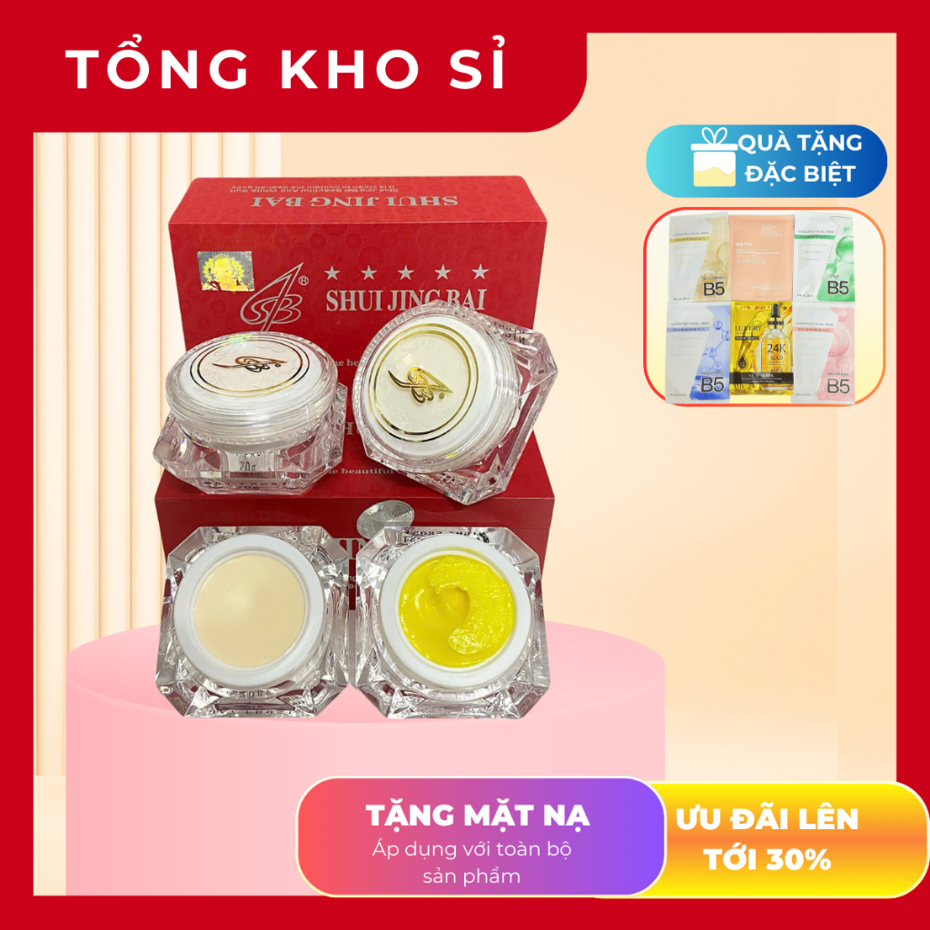 Bộ BẠCH THỦY TINH ĐỎ dưỡng trắng da mờ thâm nám tàn nhang