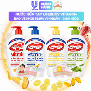 Nước Rửa Tay Lifebuoy Vitamin+ Bảo Vệ Khỏi 99.9% Vi Khuẩn - Chai 450G