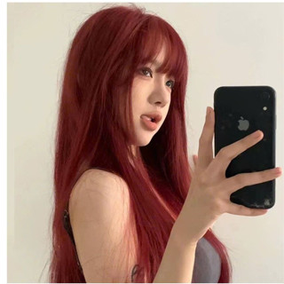 Tóc giả nữ nguyên đầu thẳng màu vàng tây lolita, tặng lưới trùm tóc, mã z7007