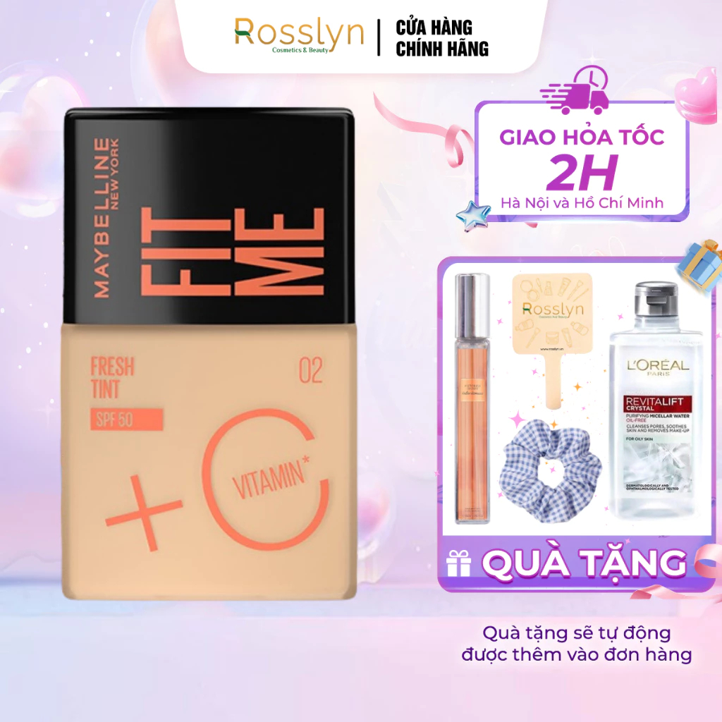 Kem Nền Fit Me Tint C Tươi Mướt Chống Nắng với Vitamin C & SPF50 Maybelline New York Rosslyn Cosmeti