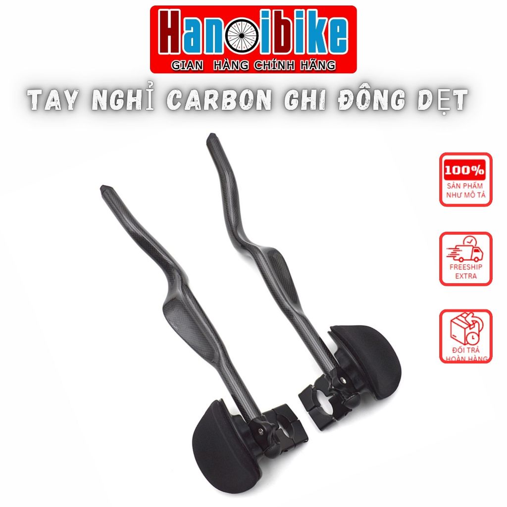 Tay nghỉ xe đạp carbon NONAME cho ghi đông dẹt/tròn- mã T0505 - Vân carbon bóng, Ghi đông tròn T1808
