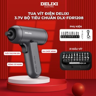  Máy Vặn Vít DELIXI DLX-FDR1208 Tua Vít Điện Không Pin 4V Tuốc Nơ Bắt Vít Đa Năng Kèm Đầu Vít 