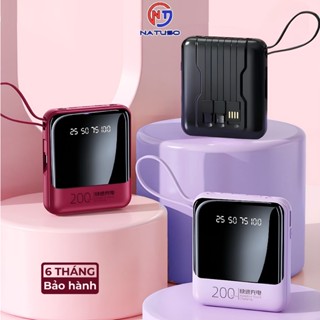 Pin sạc dung lượng 20000mAh tích hợp dây sạc nhanh cho nhiều điện thoại - Natuso P301