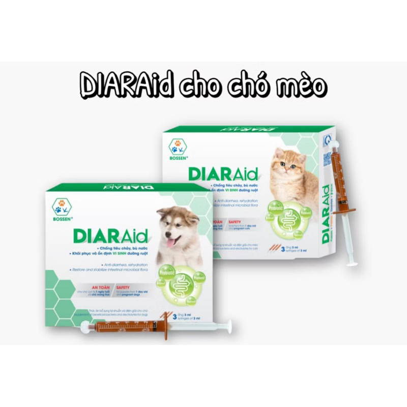 (1 ống) BOSSEN - DIỈAAid men vi sinh dành cho chó mèo