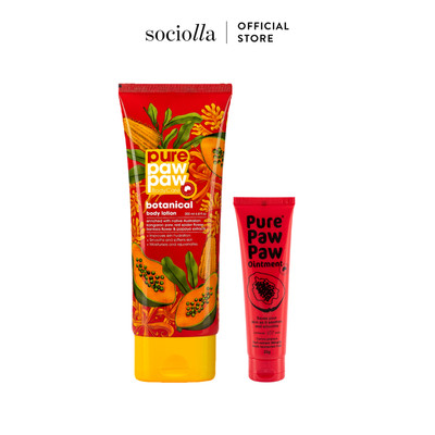 Combo Kem Dưỡng Ẩm Làm Mềm Mịn Da Toàn Thân Pure Paw Paw Botanical Body Lotion & Son Dưỡng Ointment - Original 25g