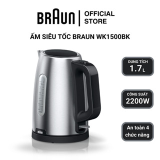 Ấm Siêu Tốc Braun WK1500BK Công Suất 2200W - Hàng Chính Hãng