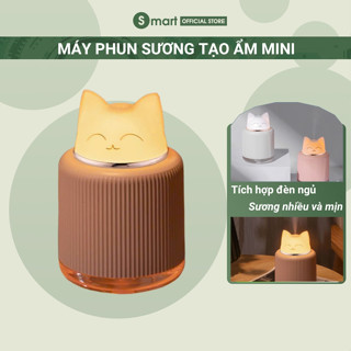 Máy phun sương mini Xiaomi Ecochan, máy tạo độ ẩm không khí kiêm đèn ngủ trang trí để bàn hình mèo neko, shiba dễ thương