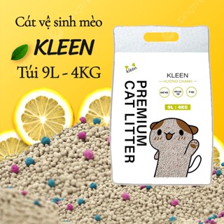 Cát Mèo Kleen Cat Siêu Vón Cục, Cát Vệ Sinh Cho Mèo 9l Premium Cat Litter Kleen túi 4kg - CM01