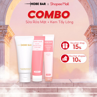 Combo Sữa Rửa Mặt Amino Acid Làm Sạch Sâu 50g & Kem Tẩy Lông 50g HOBEBAR Dưỡng Da Mịn Màng, Dịu Nhẹ Cho Mọi Loại Da