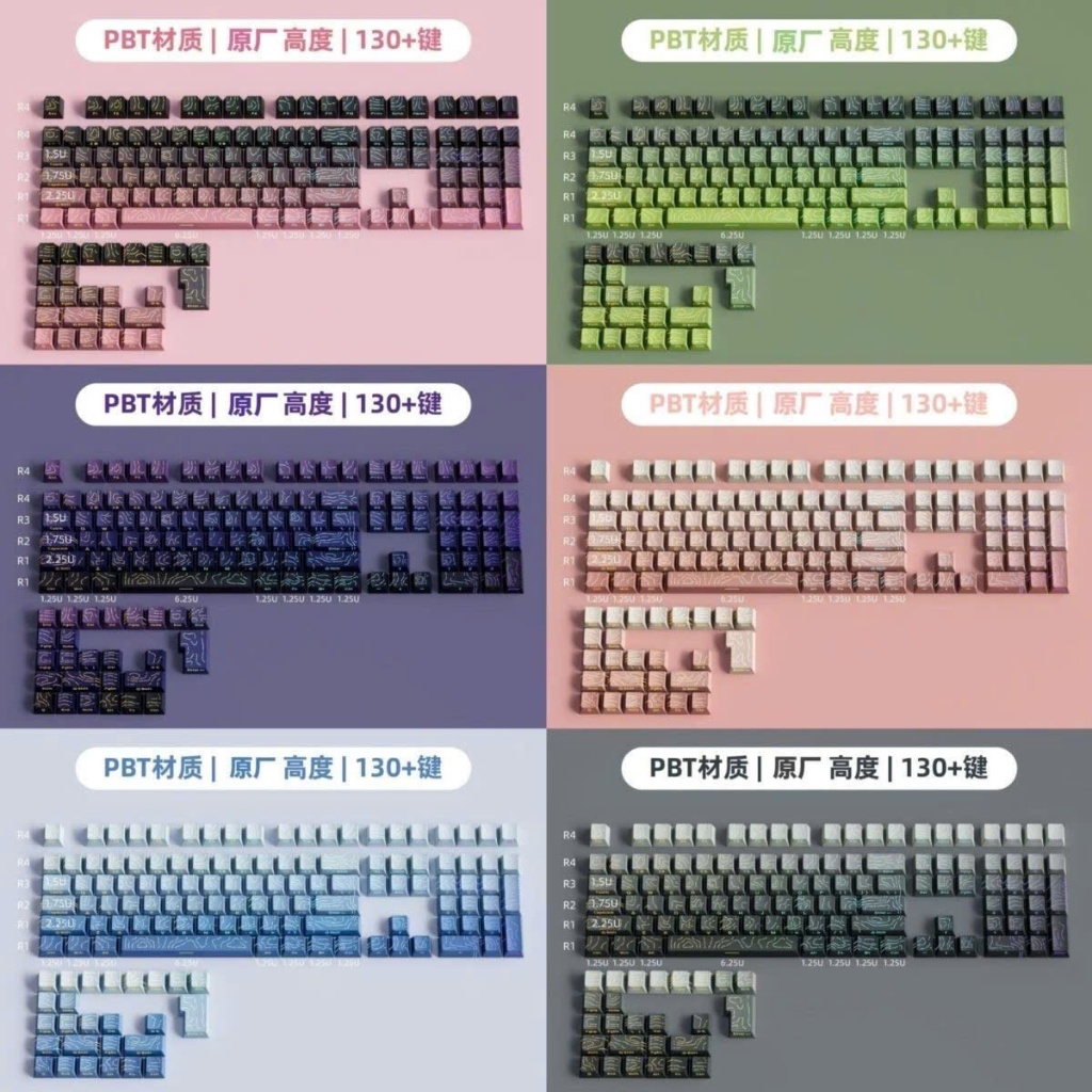 Bộ Keycap Contour Vằn Vện Xuyên Led Mạch Xuôi PBT Double-shot Cherry Profile | BigBuy360 - bigbuy360.vn