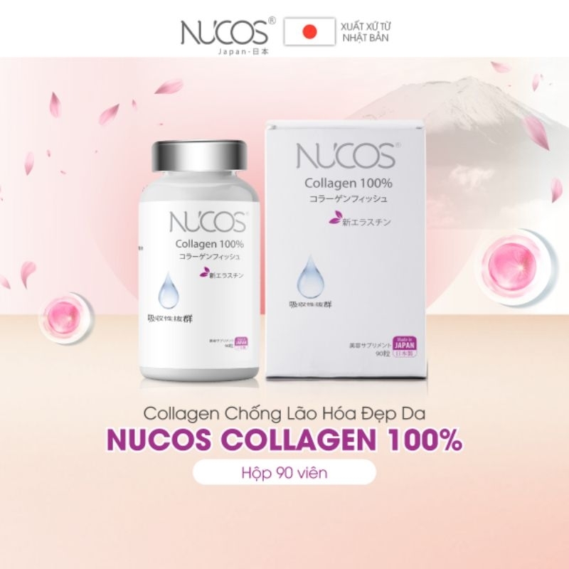 Nucos 100% Collagen Nhật Bản - Viên Uống Collagen Nhật Bản Cải Thiện Da, Cấp Ẩm, Ngăn Ngừa Lão Hóa D