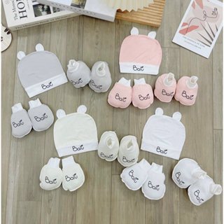 Combo mũ bao tay và  chân  cho  bé  sơ  sinhh, Mẹ  Bé  Pinus, Bao  tay  chân  siêu  cute  mềm  mại cho  bé