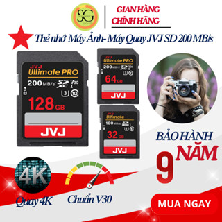 Thẻ nhớ SD 16G 32G 64G 128G JVJ Ultimate Pro Chuẩn V30 U3 Class10 100MB/s sử dụng máy ảnh, quay phim 4K FullHD BH:9 năm