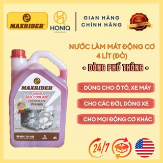 Nước Làm Mát Động Cơ Maxrider 4L Phổ Thông – Màu Đỏ – Giảm Nhiệt, Bảo Vệ Máy Cho Ô Tô Xe Máy