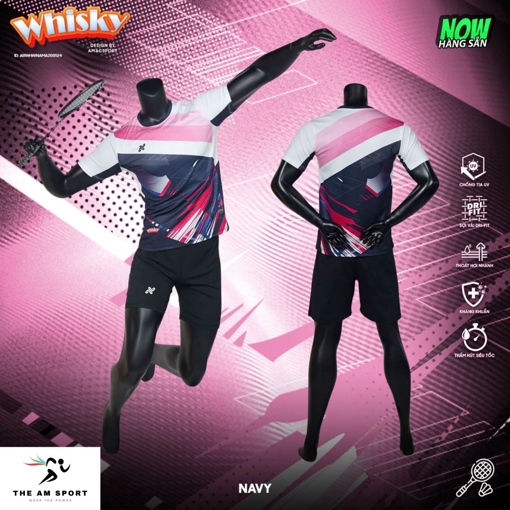 [In Tên & Số] Bộ Quần Áo Cầu Lông AMAC Whisky - Thoáng Mát, Thấm Hút Tốt | The AM Sport