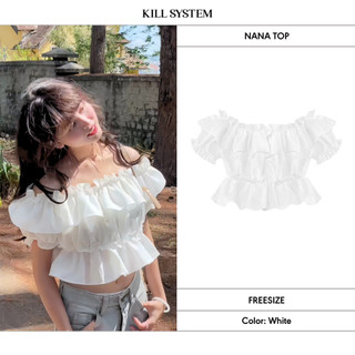  Áo croptop kiểu trễ vai bèo tầng NANA - KILL SYSTEM 