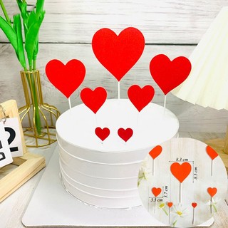 Set 7 Que Cắm Tim Nhũ Trang Trí Bánh Kem Đồ Trang Trí Bánh Sinh Nhật [FREESHIP💯]