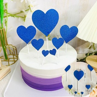 Set 7 Que Cắm Tim Nhũ Trang Trí Bánh Kem Đồ Trang Trí Bánh Sinh Nhật [FREESHIP💯]