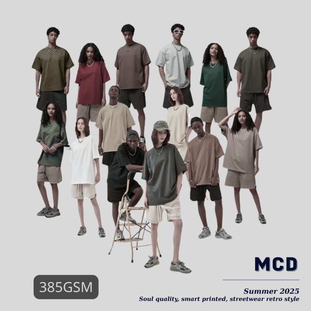 Áo thun OVERSIZE Tee MCD Studio chất liệu co giãn 2 chiều, UNISEX streetwear, Retro, Định lượng 385G