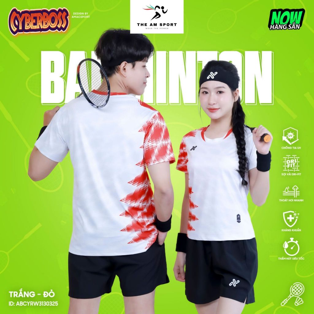 [In Tên & Số] Bộ Quần Áo Cầu Lông AMAC Cyberboss - Thoáng Mát, Thấm Hút Tốt | The AM Sport