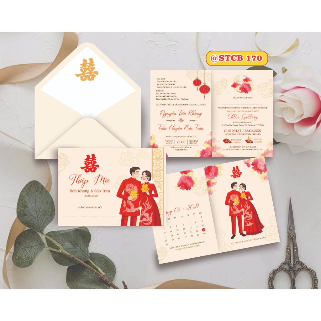 Thiệp Cưới Phong Bì Chibi P19