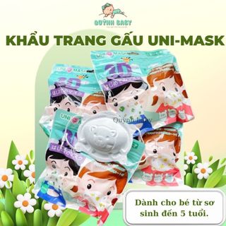 Khẩu trang gấu Uni-Mask cho bé set 3 cái
