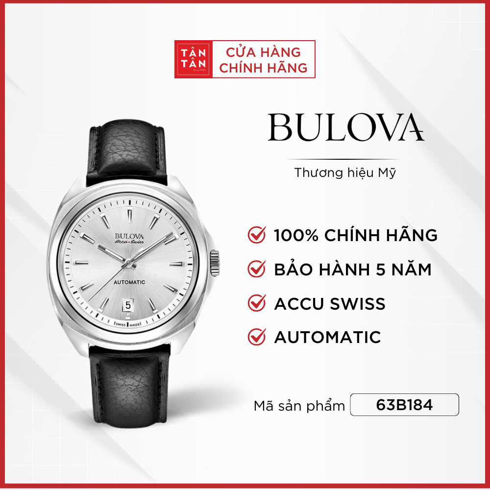 Đồng Hồ Thời Trang Nam Bulova Accu-Swiss Automatic 63B184 42mm - Đồng Hồ Tân Tân