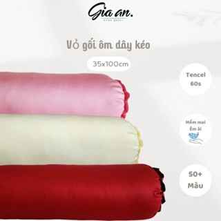 Vỏ gối Ôm Tencel 60s Gia An Bedding mềm mịn size 35x100cm vỏ gối lẻ màu trơn phù hợp da mụn nhạy cảm