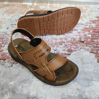  Dép Da Nam Cao cấp Da Bò Đế Kếp Đúc Khâu May Quai Đế Chắc Chắn Mã Fashion V19 