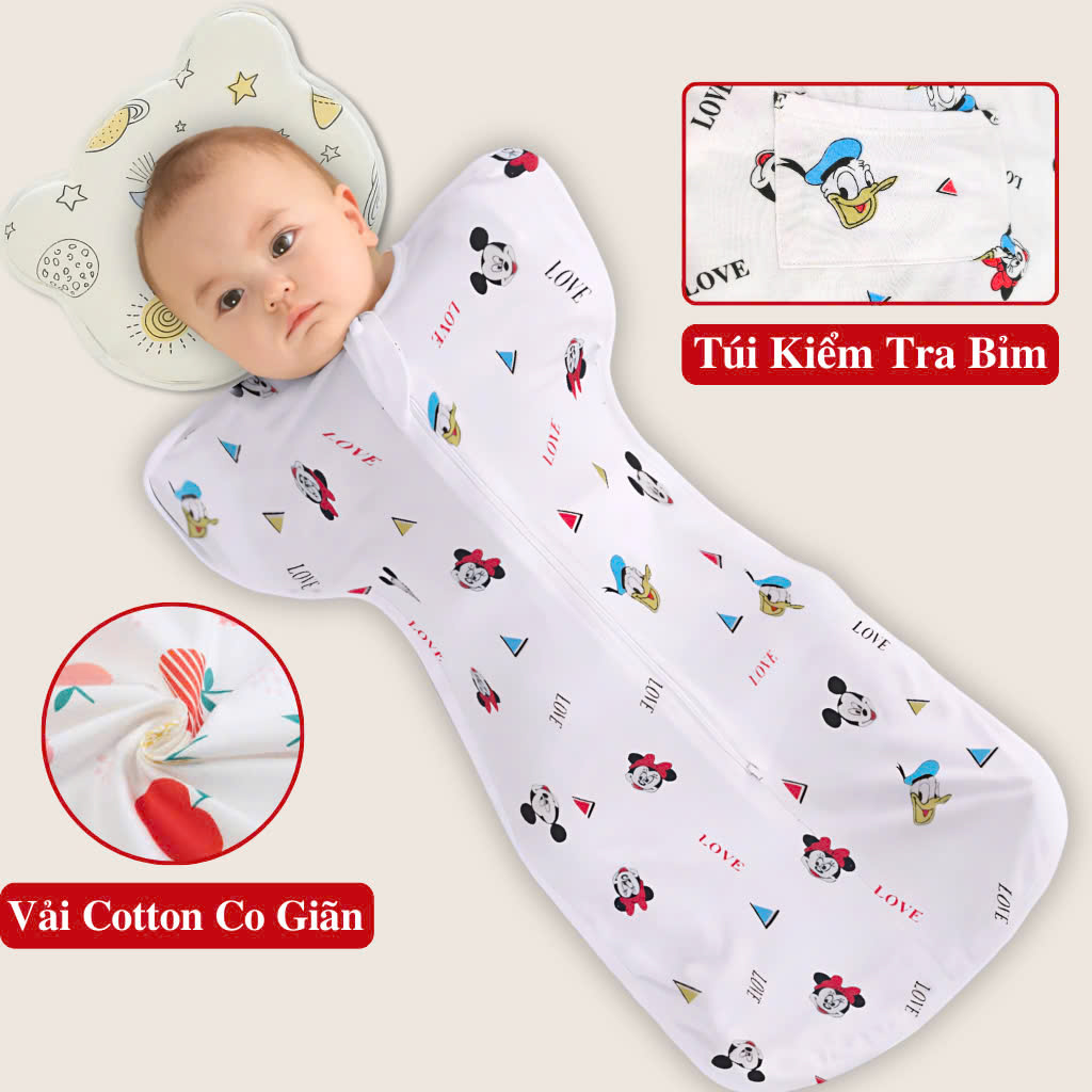 Nhộng Chũn Giúp Bé Ngủ Ngon Cho Bé Chính Hãng KooKoo Co giãn Dùng Sau Khi Dùng: Quấn Chũn Cho Bé