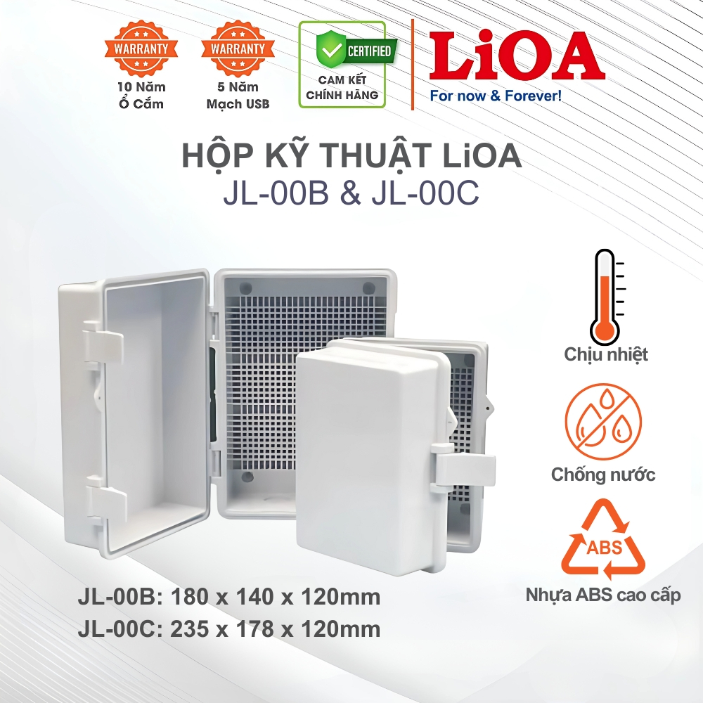 Tủ điện LiOA chống nước, chống cháy, hộp kỹ thuật dùng trong nhà & ngoài trời JL-00C & JL-00B