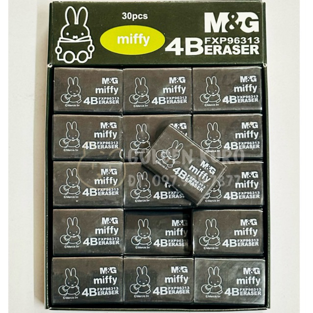1 cục Gôm Tẩy Miffy (Loại Lớn/Nhỏ) Màu Đen 4B