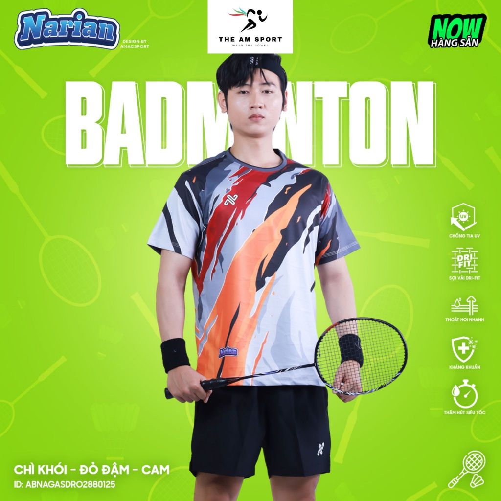 [In Tên & Số] Bộ Quần Áo Cầu Lông AMAC Narian - Thoáng Mát, Thấm Hút Tốt | The AM Sport