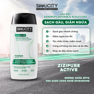 Dầu gội sạch gàu, giảm ngứa da đầu Men Stay Simplicity Hair & Body Advanced Dandruff Defense & Scalp Care Shampoo 250ml