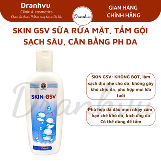   Chính hãng SIZE 500ml  Sữa rửa mặt tắm gội SKIN GSV 200ML làm sạch cân bằng pH dịu nhẹ dành cho da dầu mụn nhạy cảm 
