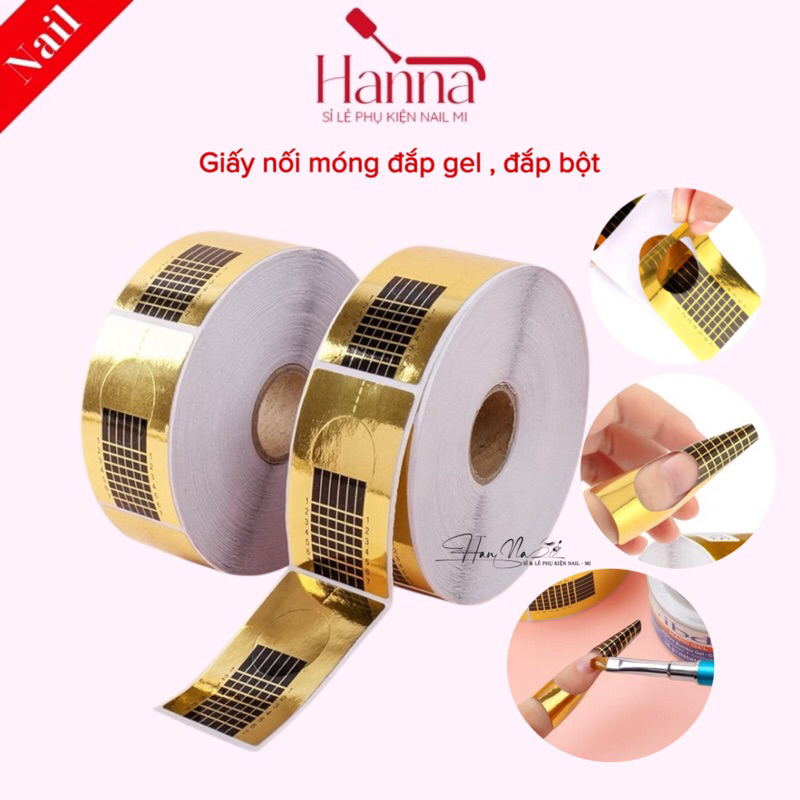 Giấy Nối móng đắp gel, đắp bột Nail [hanna nail mi]