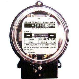 Công tơ điện 1 pha 2 dây, đồng hồ đo điện có kiểm định GELEX- EMIC 5(20)A