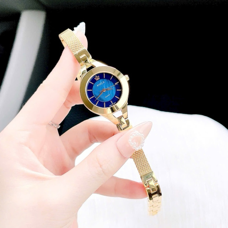 Đồng hồ nữ dây thép Amica Quartz Mesh A2471