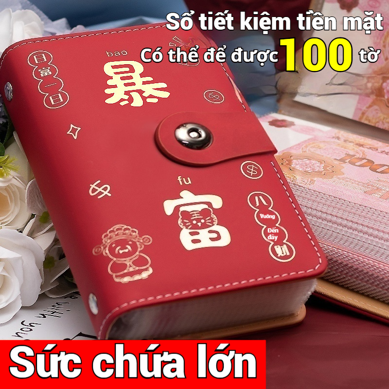 Sổ chi tiêu tiết kiệm giúp quản lý chi tiêu hiệu quả, Sổ tiết kiệm đựng tiền A6 có cúc bấm