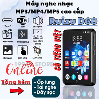 Ruizu D60 Máy Nghe Nhạc Android MP3/MP4/MP5 - Có Tiếng Việt - WiFi, Bluetooth - Lướt Web, xem phim, ảnh, loa ngoài...