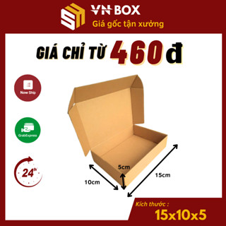  15x10x5 Combo 20 Hộp carton nắp gài đóng hàng hộp giấy ship cod to đựng phụ kiện nước hoa - VN Box 