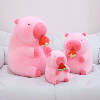 Gấu Bông Chuột Lang Nước Capybara Hồng Miệng Dưa Hấu, chuột capybara rút dưa hấu đáng yêu