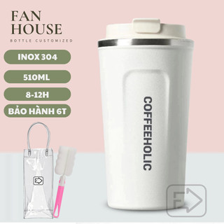  Cốc giữ nhiệt Coffeeholic 380ml Fan House inox 304 bình giữ nhiệt 12h khắc tên theo yêu cầu 