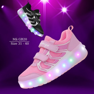  Giày Thể Thao Bánh Xe Cho Bé Gái Có Đèn LED Giày Trượt Patin Gót 2 Bánh Tháo Lắp Giày Trượt Biến Hình Thời Trang Hè 2025 