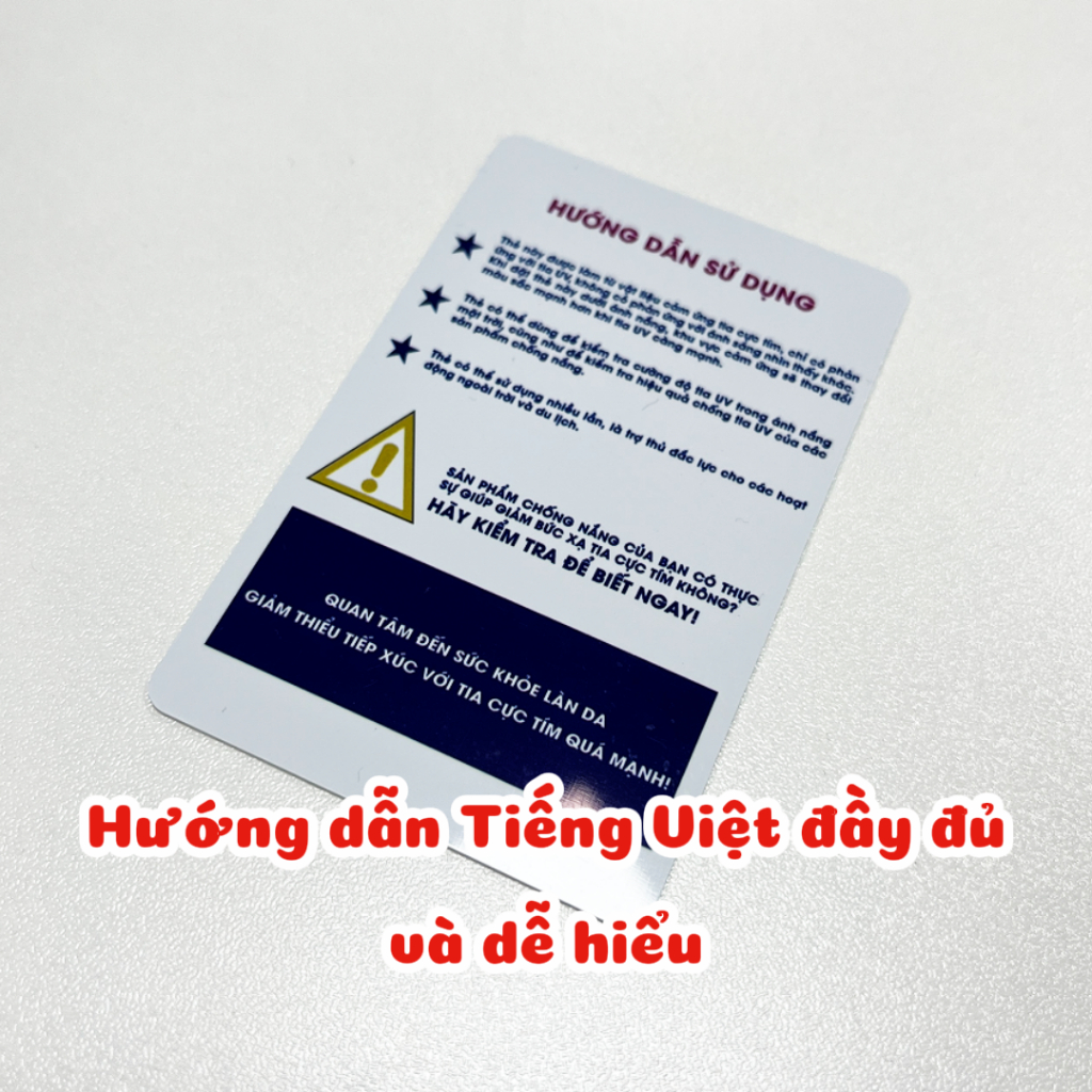 Thẻ test tia UV , UVA, UVB, Miếng thẻ nhựa test tia UV tái sử dụng nhiều lần