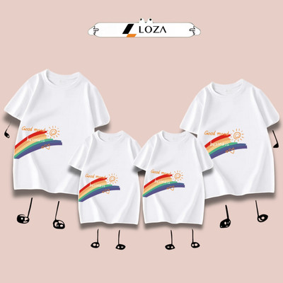 Áo phông gia đình LOZA KIDS cầu vồng 2026 - Áo đồng phục gia đình du lịch biển – Mã GĐ2423