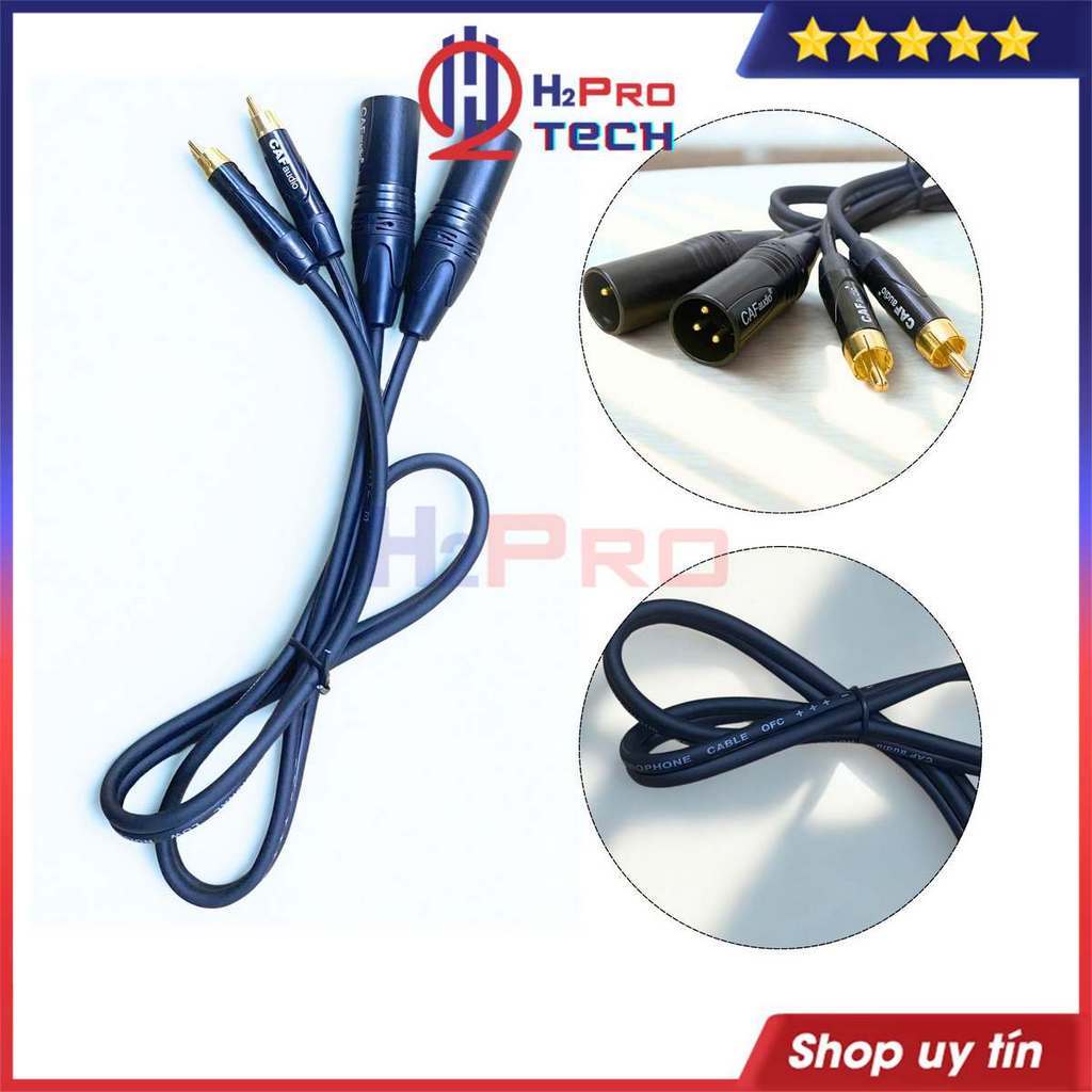 Dây Canon Ra AV 2 Đầu Đực CAF - Lõi Đồng Nguyên Chất, Chống Nhiễu, Âm Thanh Sắc Nét - H2Pro Tech