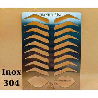 khuân vẽ dãng chân mày môi inox và nhựa mica